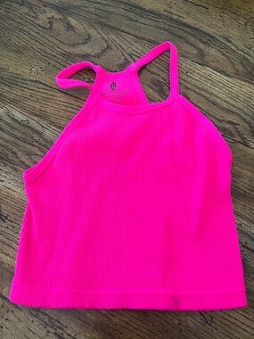 FP Movement by Free People Neon Hot Pink Ribbed Crop Tank